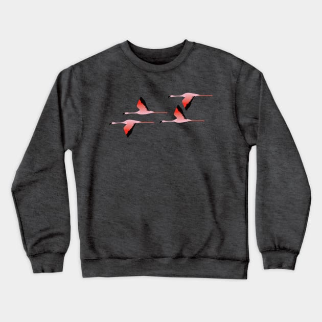 Flying flamingos Crewneck Sweatshirt by Jennifer Ladd